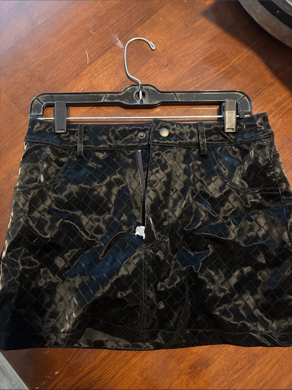 Forever 21 Black Quilted Faux-Leather women’s mini skirt … brand new!!